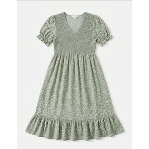 Orange Creek Sage Green Floral Smocked Midi Dress Size XL
